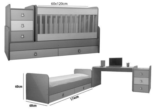Комбинирана бебешка кошара 3в1