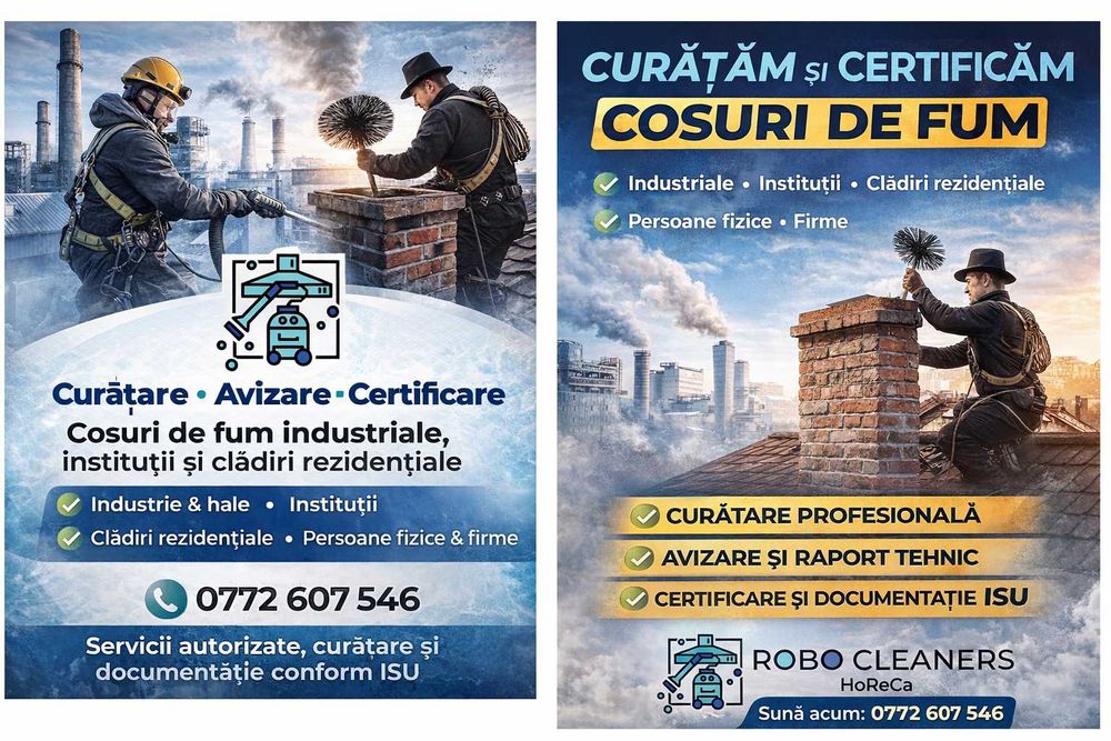 Curățare, Certificare Coșuri de Fum | HoReCa & Industrial |Conform ISU