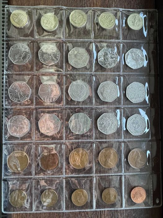 Colecție 30 monede britanice – £1, 50p, 2p, 5p și 1p, comemorative