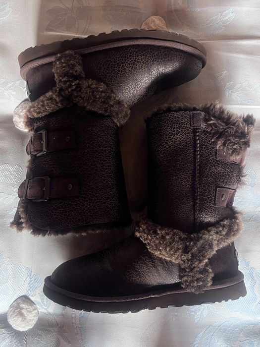 Ugg, premium, 'Skylah', cizme maro, piele naturală & blană