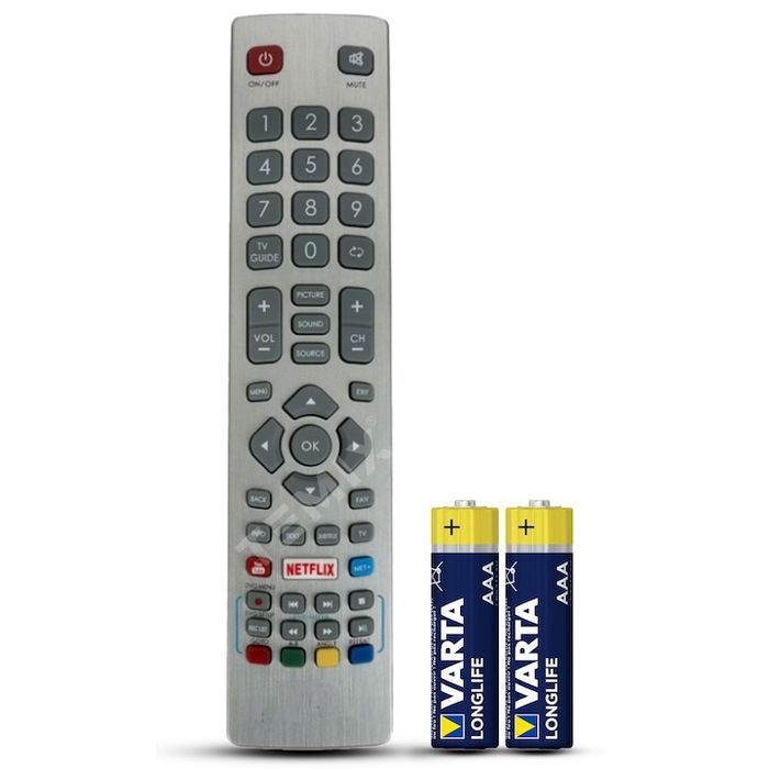 Telecomanda compatibila Sharp Smart, infrarosu, butoane dedicate Youtube, Netflix, Net+, baterii incluse Ca la carte si manual