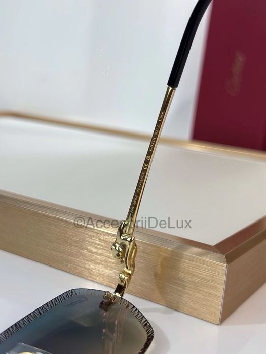 Ochelari de Soare Cartier CT0601S Noi Full Box Panthere Verificare Colet Gold