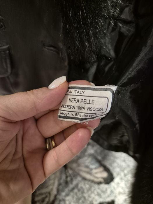 Geaca piele cu blana naturala din Italia