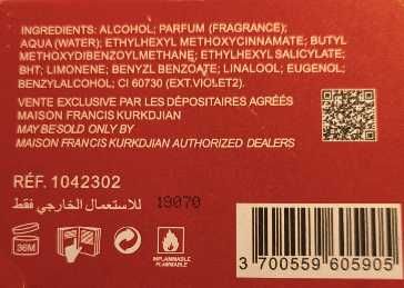 Extract de parfum  Baccarat