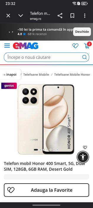 Honor Smart 400 5g gold nou