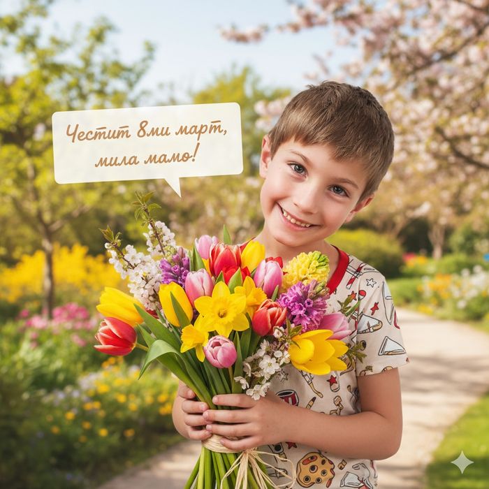 Персонализирана снимка с поздрав за  8-ми март