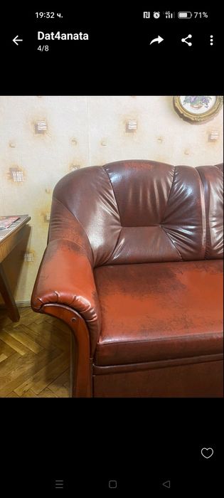 Ъглов диван с два фотьойла  и табуретка