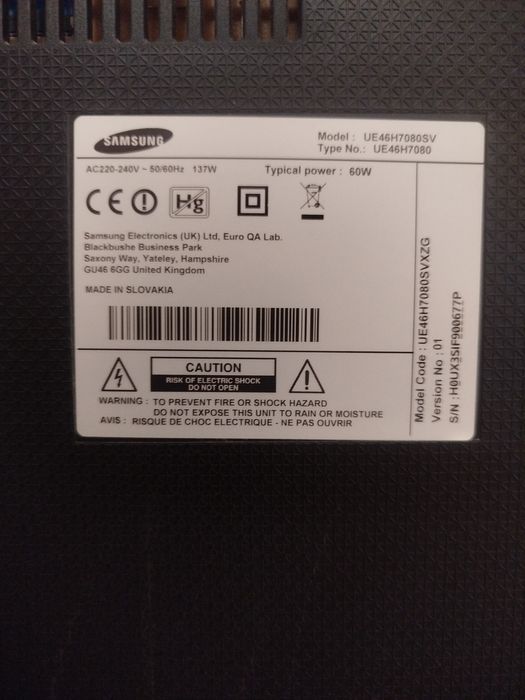 Samsung UE46H7080SV  116,8 cm (46") Full HD Smart TV Wi-Fi Negru