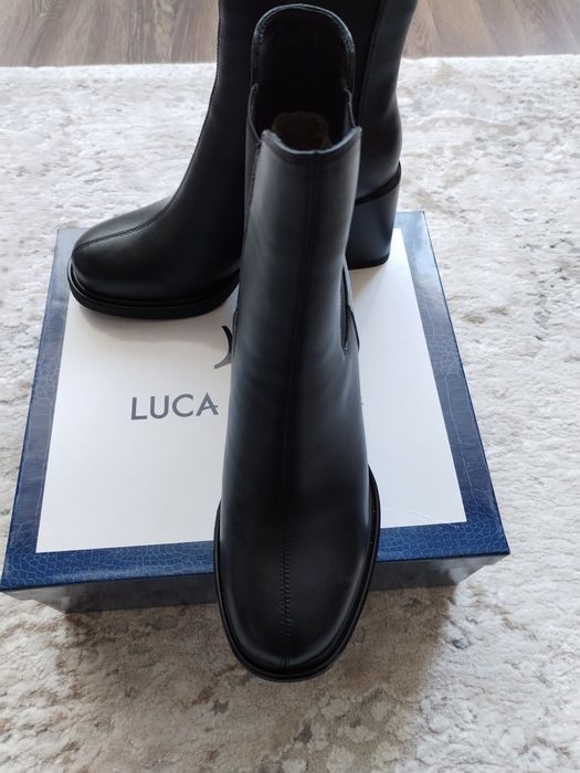 Ghete NOI din piele naturala Luca di Gioia