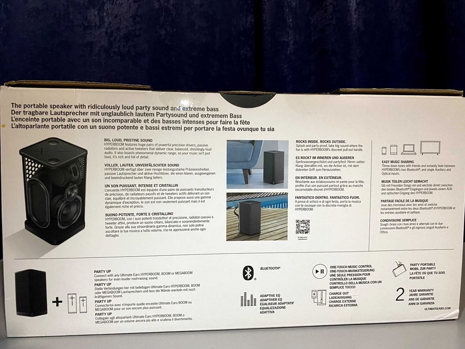 Преносима тонколона HYPERBOOM на Logitech чисто нова