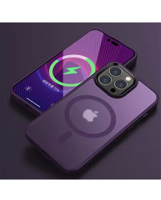 Husa Magsafe Silicon Plexi Mat Iphone 12/13/14/15/16 PRO MAX PLUS