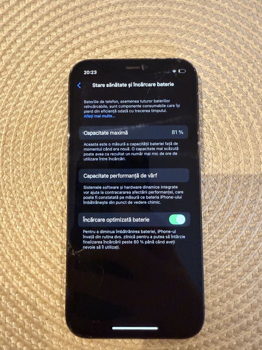 Iphone 12Pro 128 G, sticla ecran fisurat