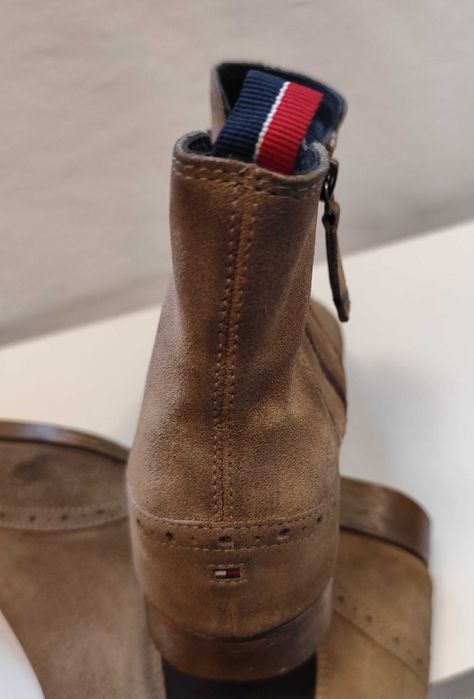 Ghete chelsea 42 42.5 brogue Tommy Hilfiger piele naturala suede moal