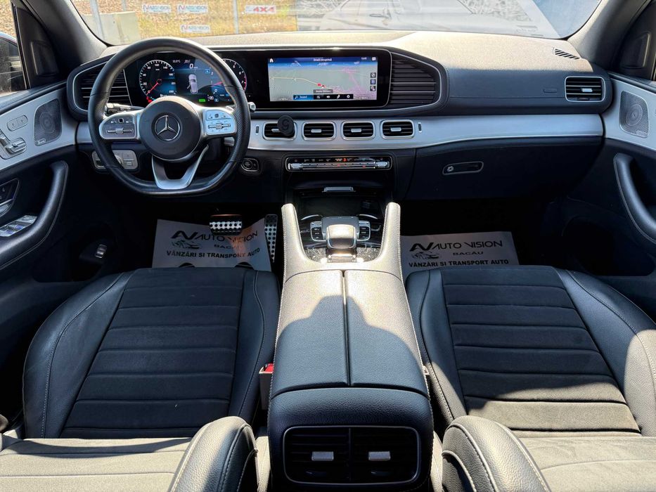 *RATE*Mercedes GLE450 W167 hybrid benzina 367CP 4MATIC//AIRMATIC panorama 2021 AMG Burmeister full km real impecabil culoare deosebita Rosu Manufaktur