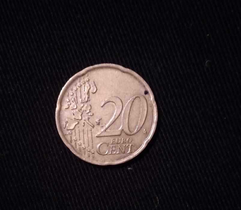 Moneda rară de colecție 20 euro cenți 2002