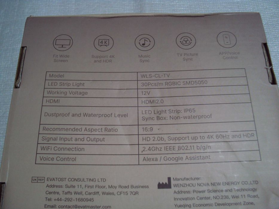 banda luminoasă pentru sincronizare TV Moes WLS-CL-TV55-EU-MS-WIFI