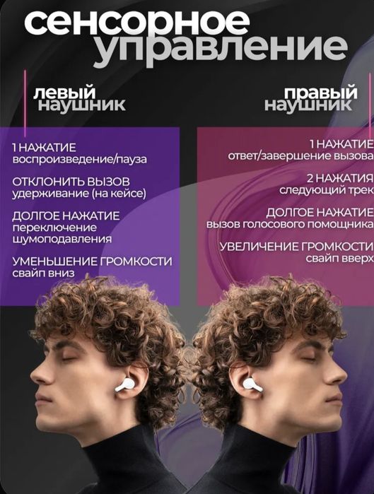 Беспроводные наушники "Air Pro 2", ANC+ENC, с сенсорным дисплеем и акт