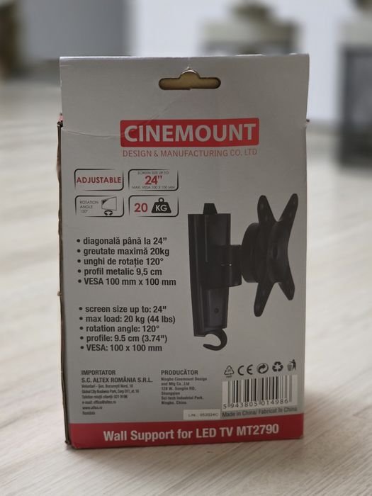 Suport TV reglabil Cinemount MT2790 – până la 24”, 20 kg