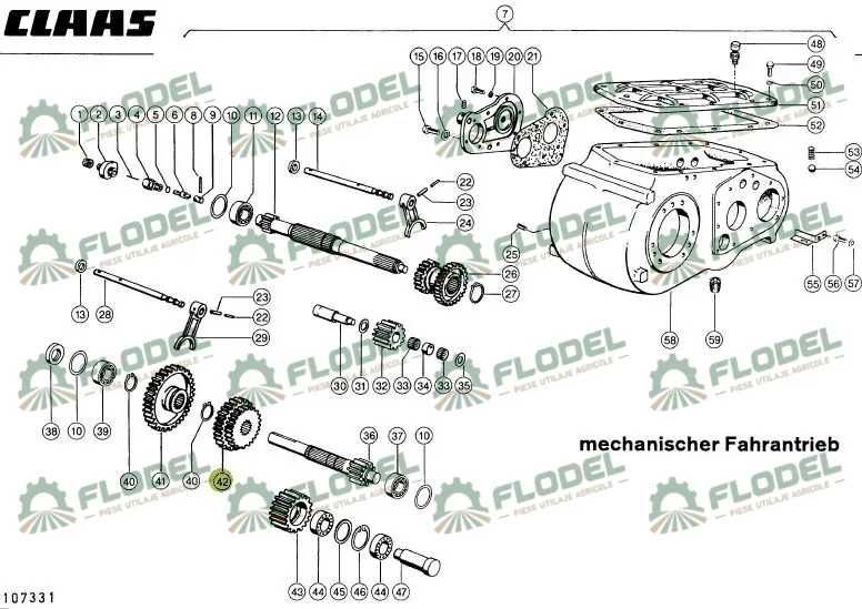 Pinion dublu cutie viteze CLAAS 609402 [Z26 / Z38]