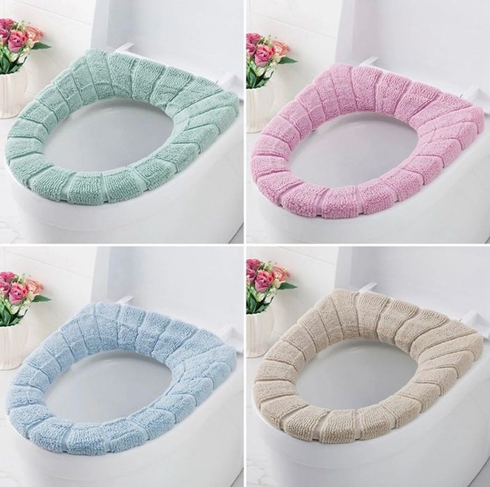 Пухкаво покривало за тоалетна седалка, мека подложка за тоалетна чиния