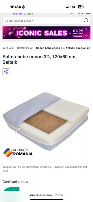 Patut bebe si saltea cocos