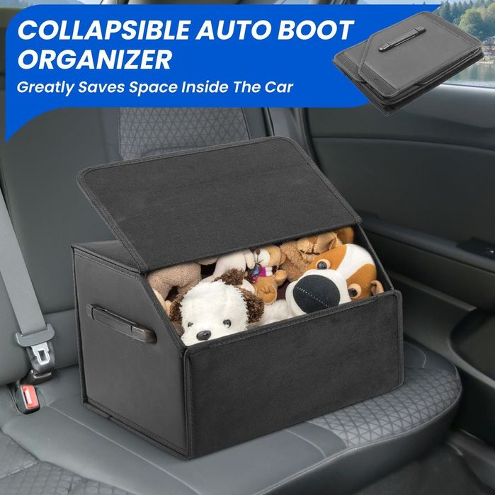Organizator Portbagaj Auto Pliabil cu Capac – Cutie Depozitare 38x31x30 cm