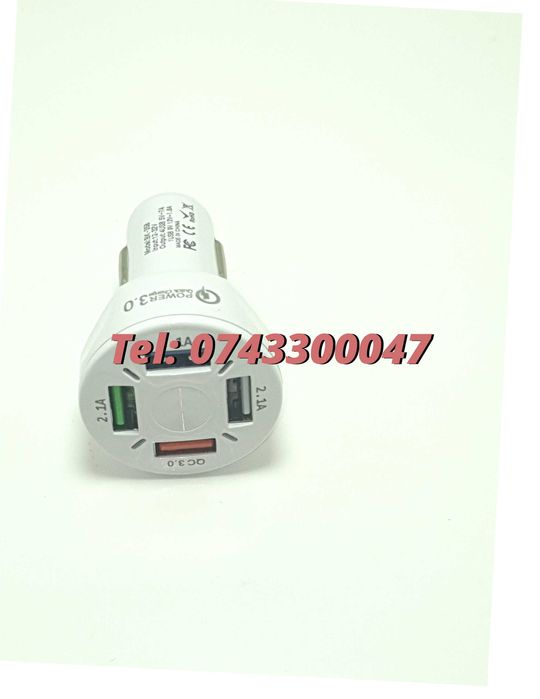 Incarcator Masina Auto 4 Porturi Bricheta Usb Qc Incarcare Rapida