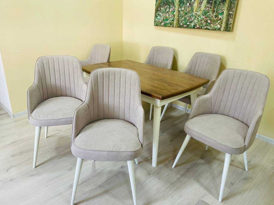 Стол и стулья из массива и металла. Под заказ. В кухню и гостиную.