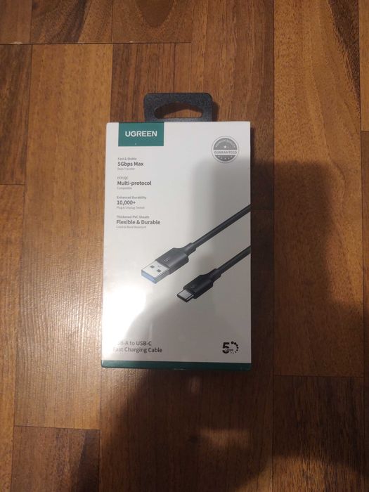 Ugreen  USB la USB-C, 3A, 5Gbps, 1m, Negru