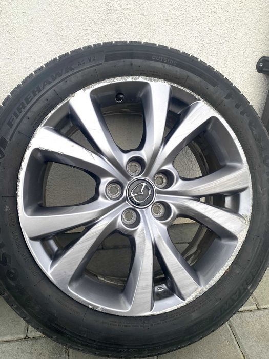 Jante Mazda R18 + Anvelope Firestone M+S – 2 buc., originale, uzate