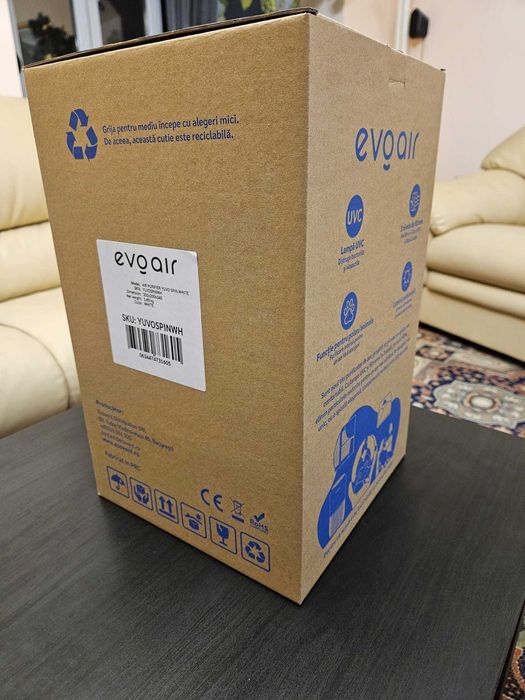 Purificator de aer Evoair Lampa UV, Filtru Hepa, Functie Polen/Animale