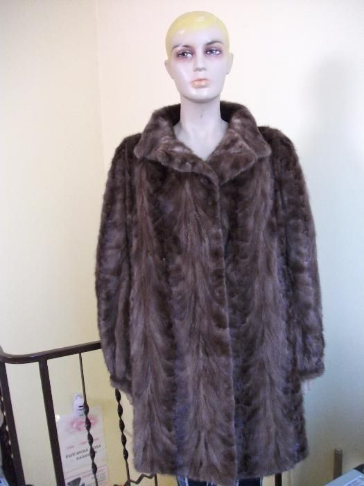 Палто от норка визон кафяво
