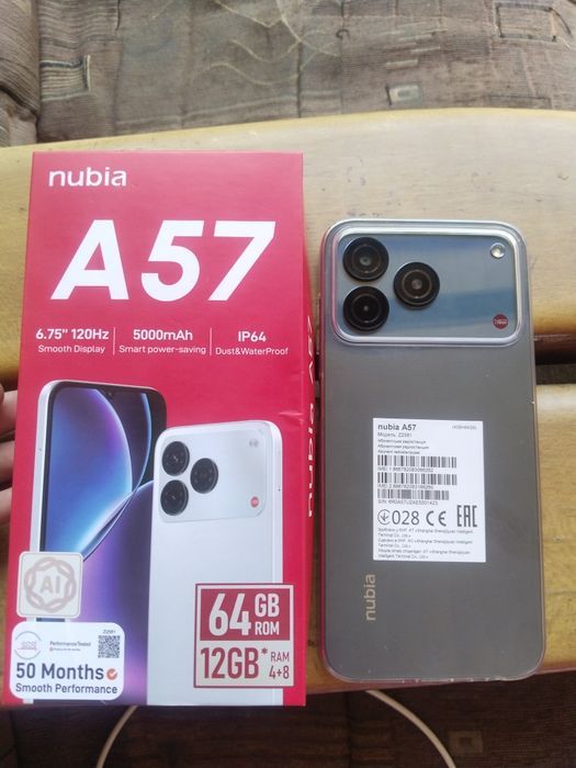 Nubia A57 64gbrom 5000mah garantiya bor