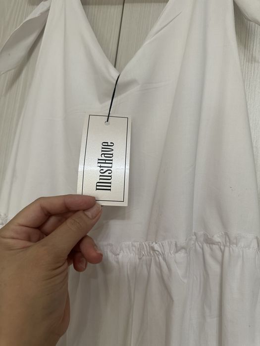 Белое хлопковое платье макси MustHave (новое с биркой)