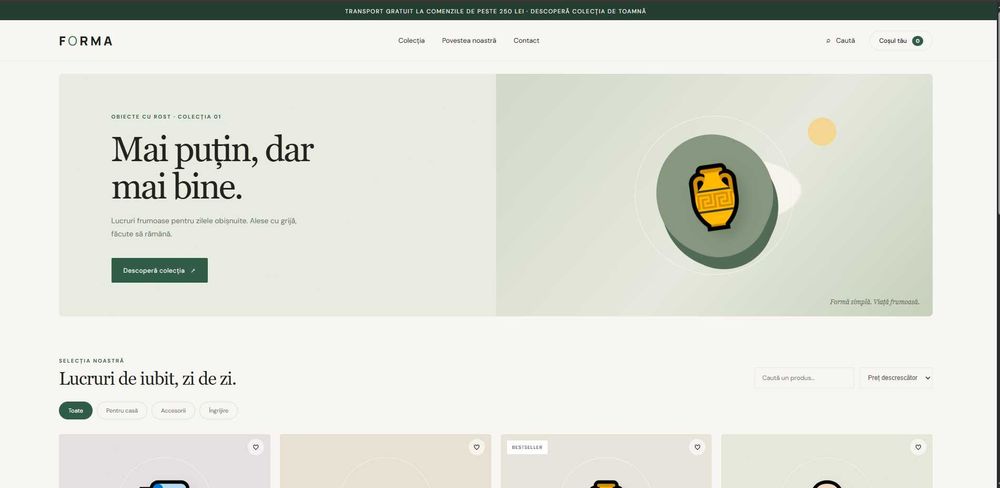 Realizez site-uri moderne pentru afaceri și magazine online