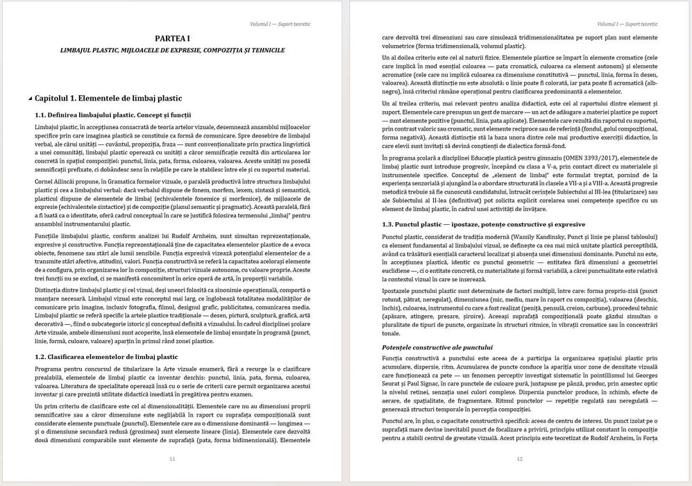 Arte vizuale (Educatie plastica / Educatie vizuala / Educatie artistica). Volumul I –Pregatire teoretica integrala Titularizare si Definitivare