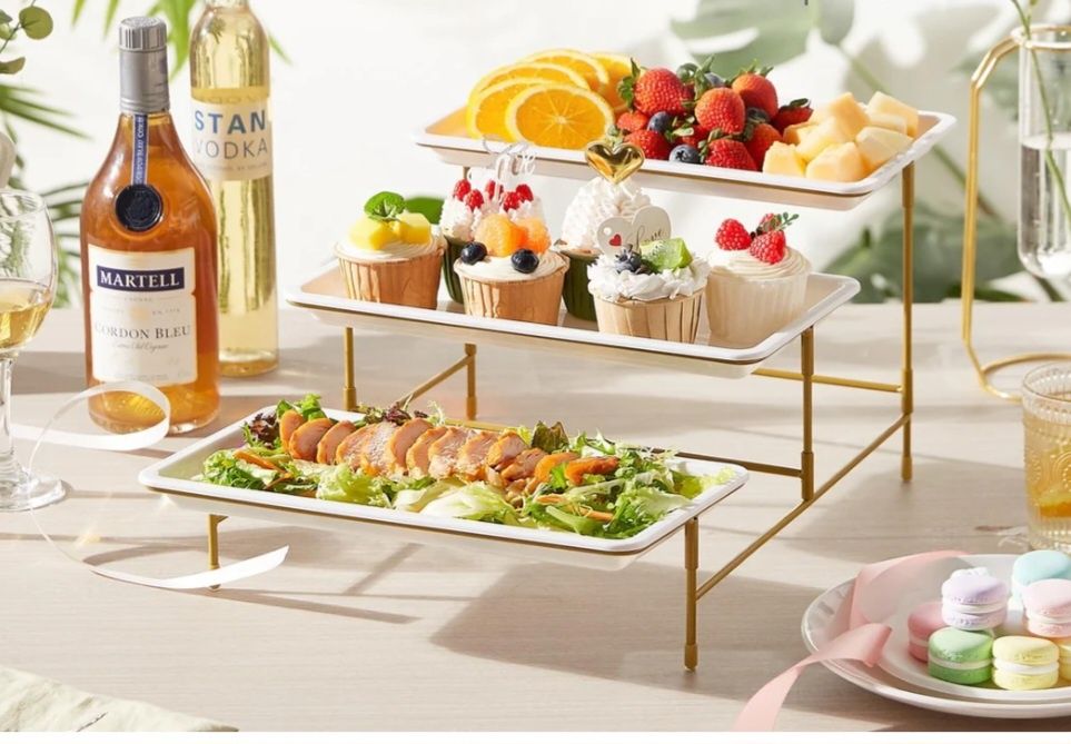 Platou fructe/prăjituri pe 3 nivele