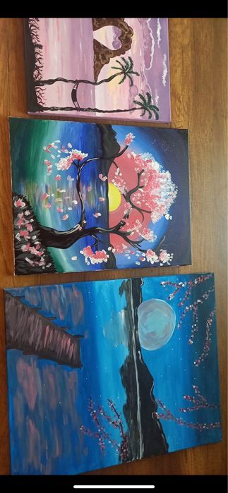 Ръчно рисувани картини с акрил по поръчка.