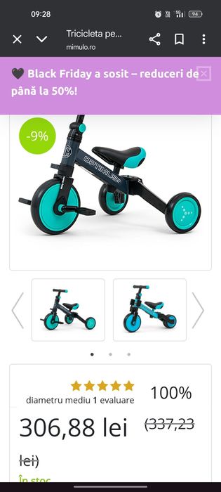 Tricicleta  Milly Mally 3 în 1