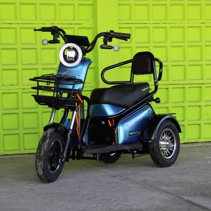 Двуместна електрическа триколка Pudding 1800W-48V-20Ah-BLUE