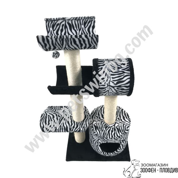 Катерушка/Драскало за Коте/Котка -49/36/98см- с Къщичка, Овал и Стойки