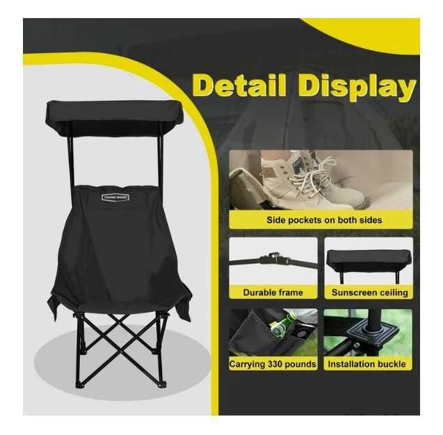 Стул с зонтикам для кемпинга-131х62х35 см Доставка бесплатно