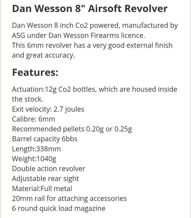 Dan Wesson 8 Airsoft Revolver