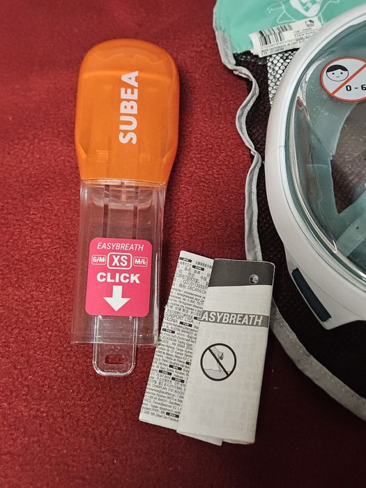 Mască full-face nouă snorkeling copii Decathlon Subea Easybreath — mărime XS, cu husă