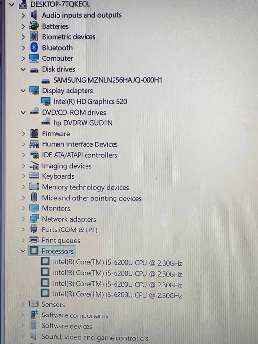 HP ProBook 650 G2, i5-6200U, ram 8 gb, ssd 256 gb