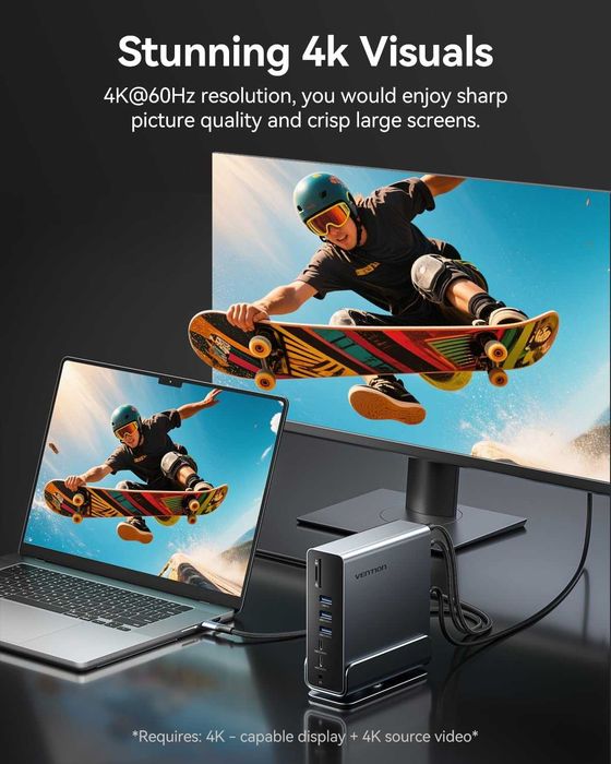 Висок клас USB-C Докинг станция VENTION 15-in-1