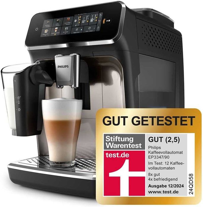 Нова Автоматична Кафемашина Кафеавтомат Philips LatteGo EP3347/90, Серия 3300, 2 години Гаранция, Керамична Мелачка