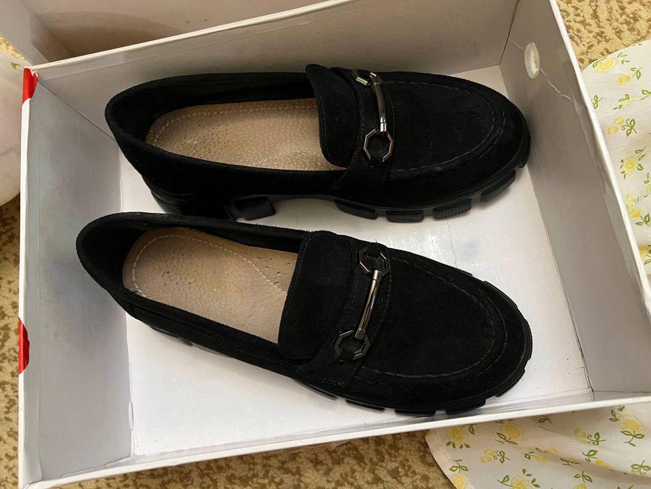 Замшевые лоферы для школы мактабга