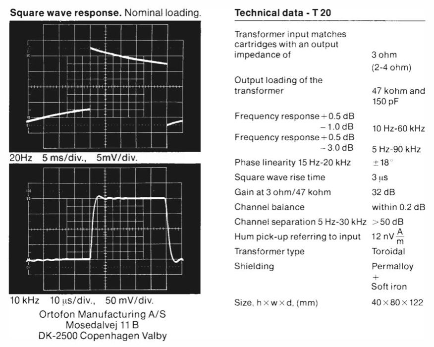 Ortofon T-20 Step Up Transformer