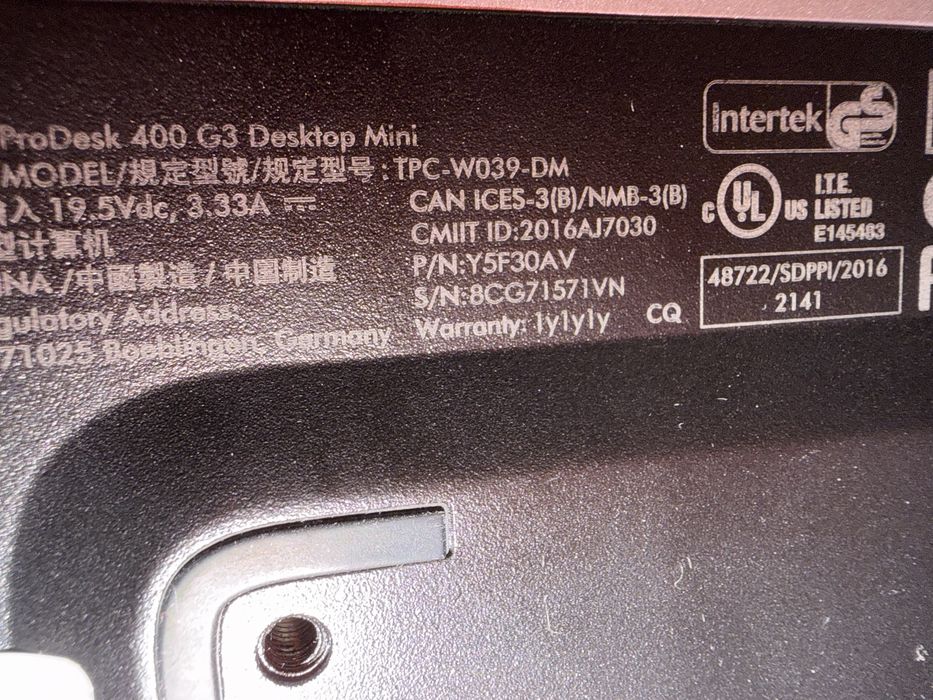 Hp Mini ProDesk 400 G3-I5